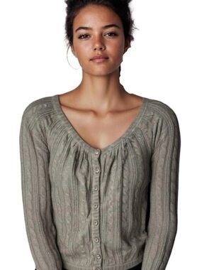Abercrombie & Fitch Y2K Rabbit Hair Blend Cardigan Size M Preppy Coquette Viral